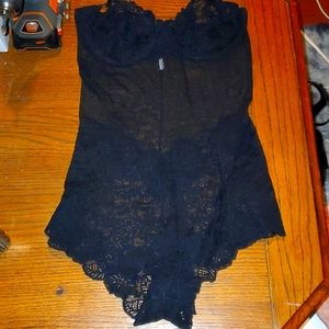 Black mesh body suit